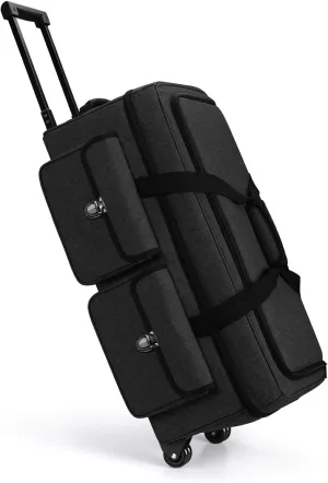 Yarwo Rolling Craft Tote Bag with Wheels Compatible for Cricut Maker, Maker 3, Explore Air 2, Explore 3, Cameo 4, Cameo 5, Double Layers Carrying Case for Die Cut Machine and Supplies, Black(Patented)