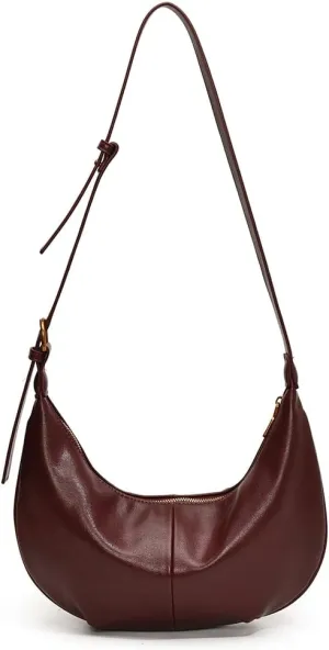 YFGBCX Leather Hobo Bags for Women Tote Bag with Zipper Womens Crescent Crossbody Bag