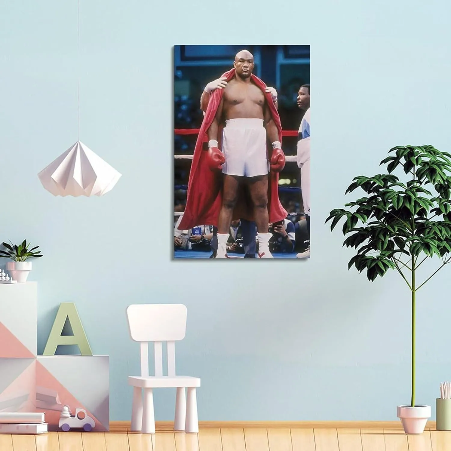 yizhuozuo George Foreman Boxer Poster Poster Album Cover Posters for Bedroom Wall Art Canvas Posters Music Album Cover Poster 24x36inch(60x90cm) Frame-style