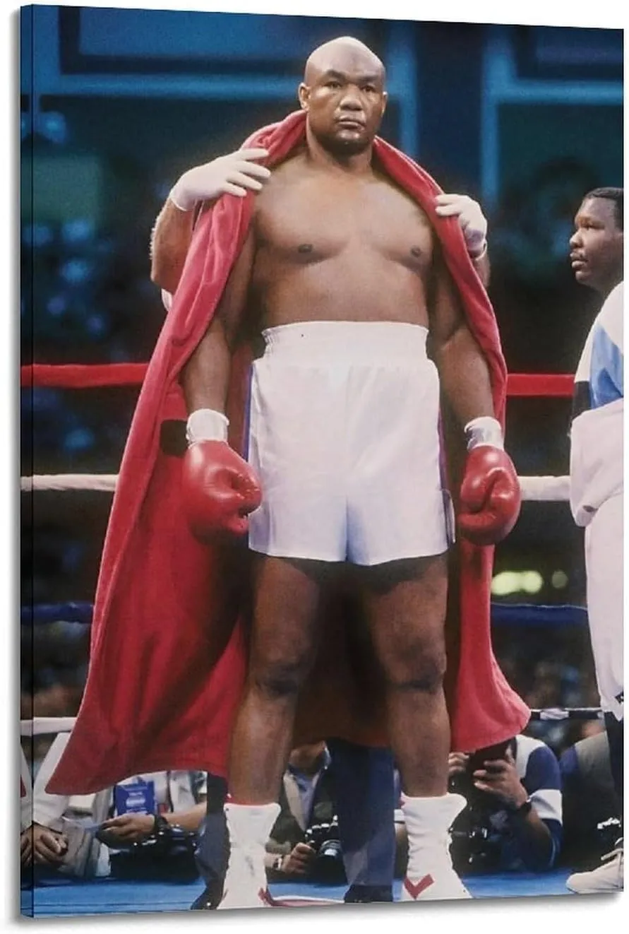 yizhuozuo George Foreman Boxer Poster Poster Album Cover Posters for Bedroom Wall Art Canvas Posters Music Album Cover Poster 24x36inch(60x90cm) Frame-style