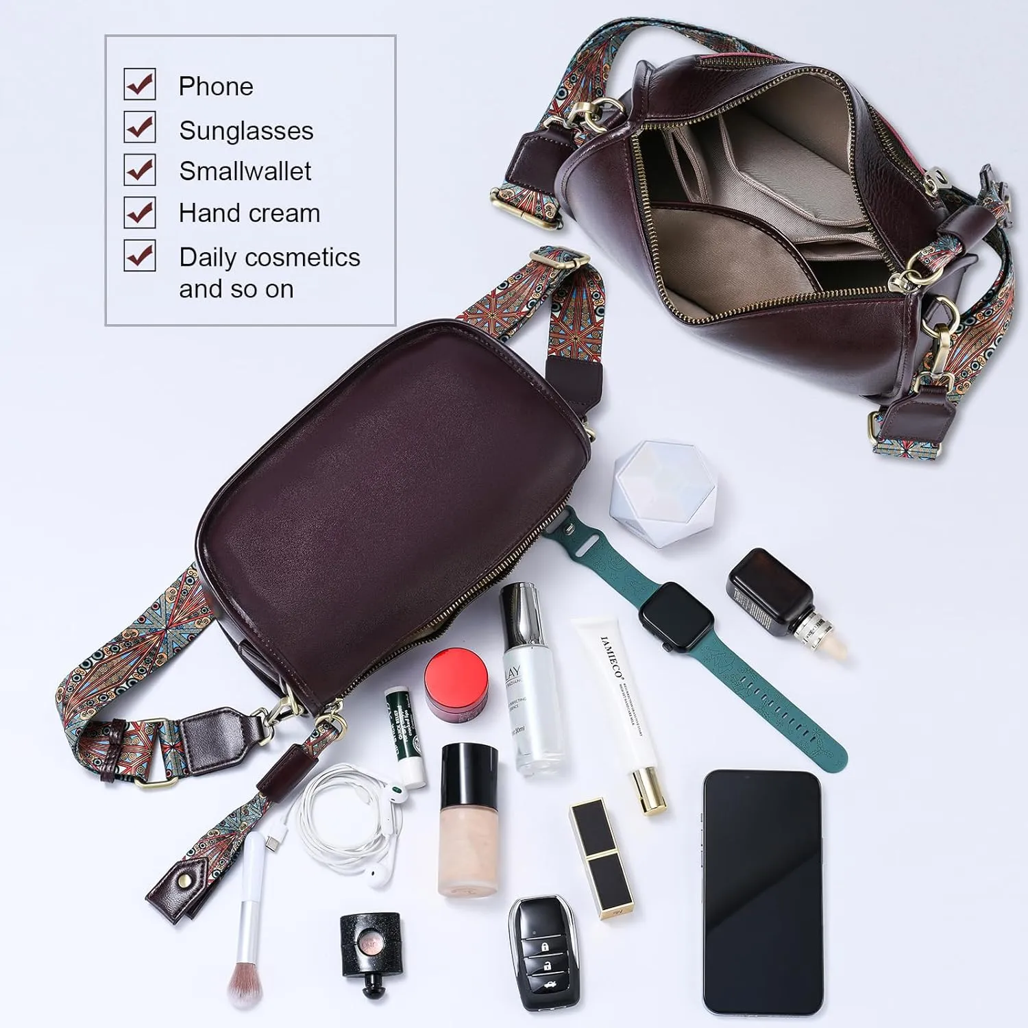 Yonami Genuine Leather Crossbody Bags for Women - Crossbody Bags for Women Trendy - leather Small Purses for Women