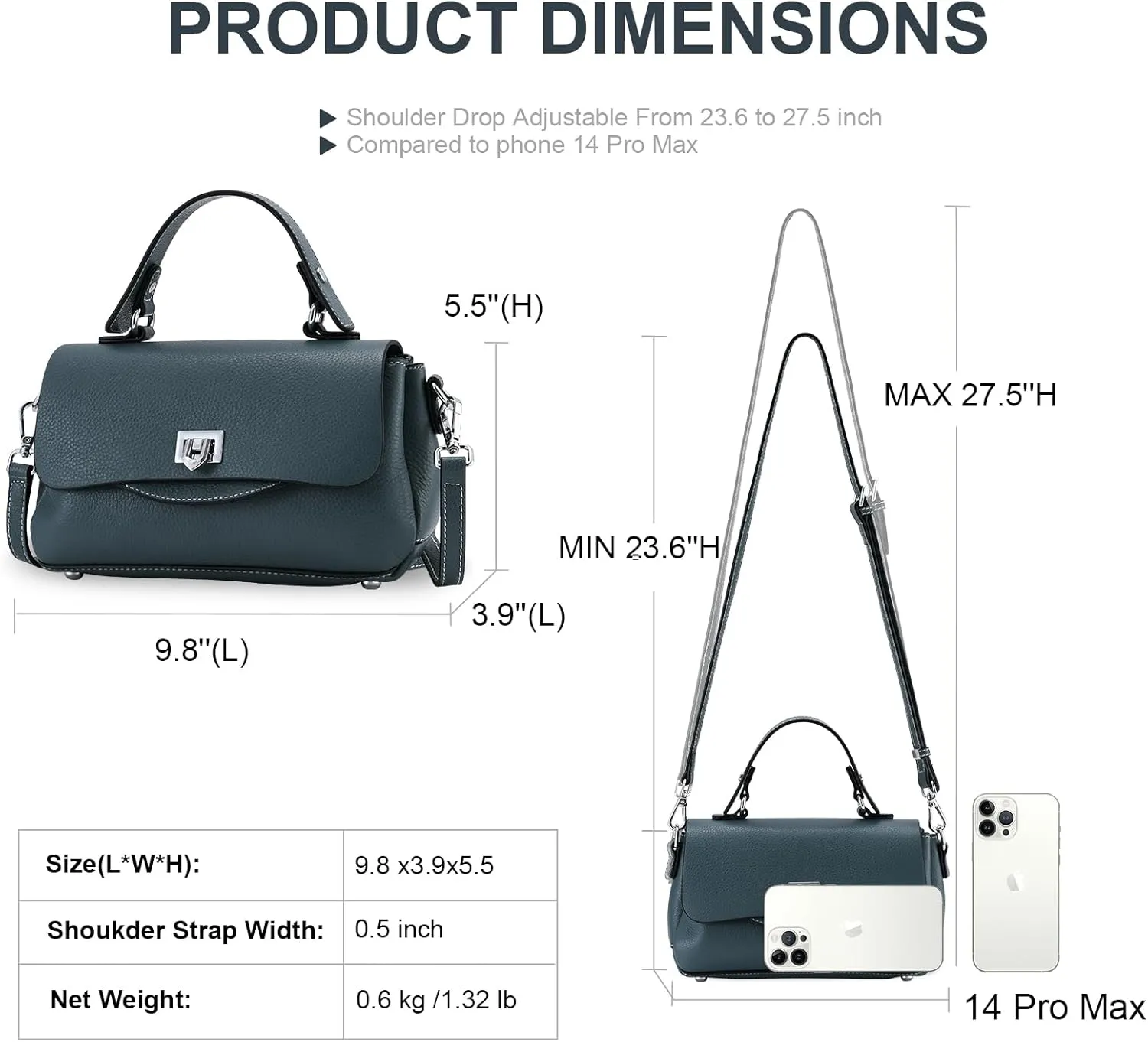 Yonami Genuine Leather Purses - Women's Designer Crossbody Bags – Small Purses for Women, Women's Shoulder Handbags