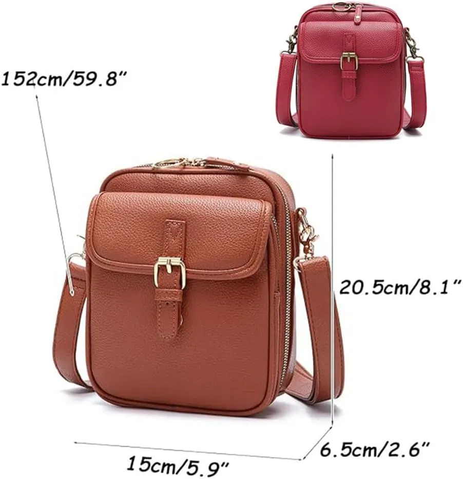 Zealburst Crossbody Bag, Forcipower Leather Crossbody Purse, Urvashi Bag for Women with Built in Wallet