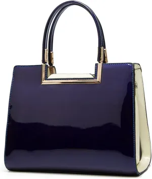 ZiMing Glossy Patent Leather Handbags Womens Top Handle Handbag Purse Satchel Ladies Medium Tote Bags Stylish Shoulder Bag