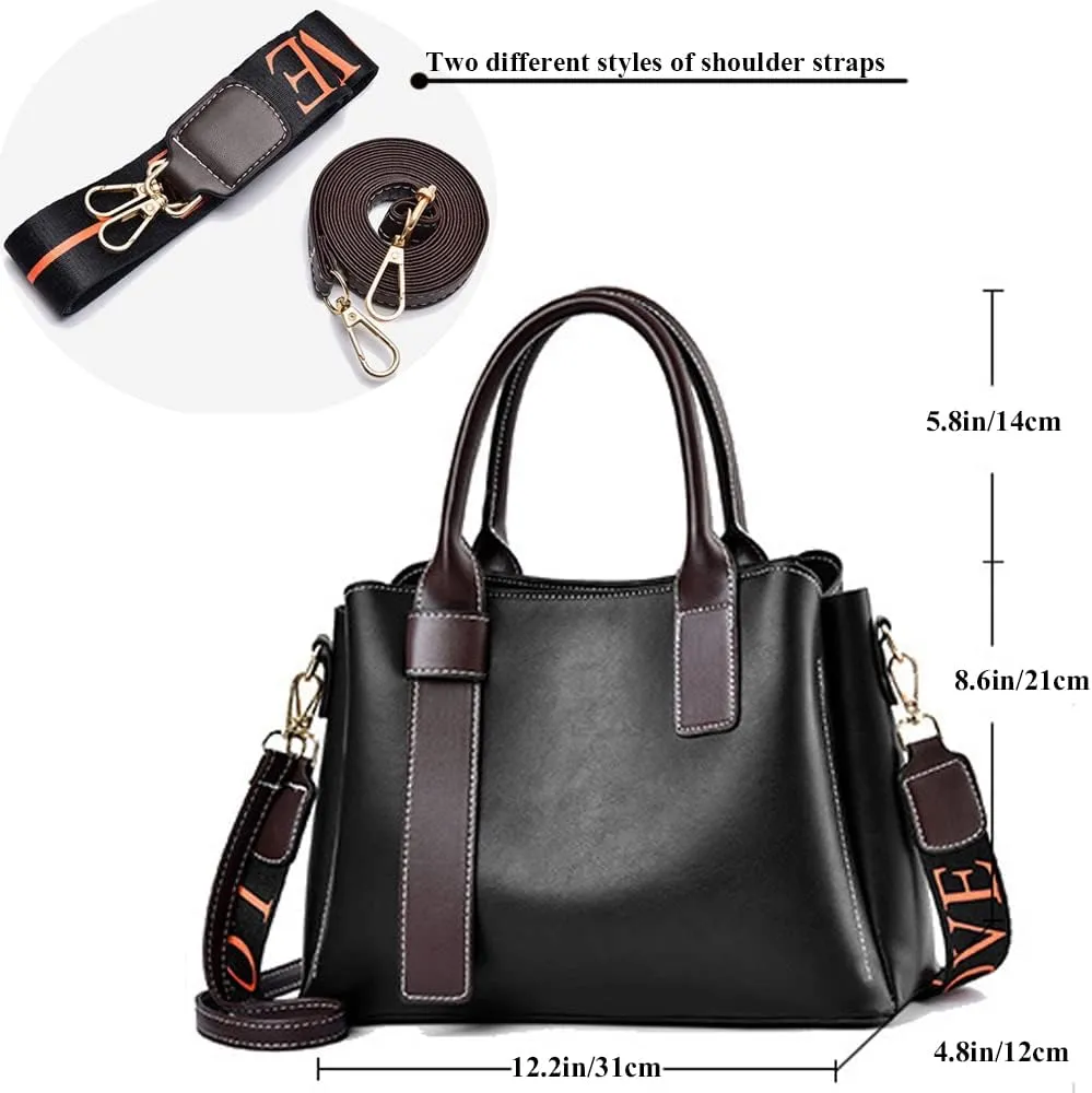 ZiMing Women Handbags Satchel Bags Vegan Leather Shoulder Bag Top Handle Tote Bag Stylish Zipper Purse for Minimalist Ladies
