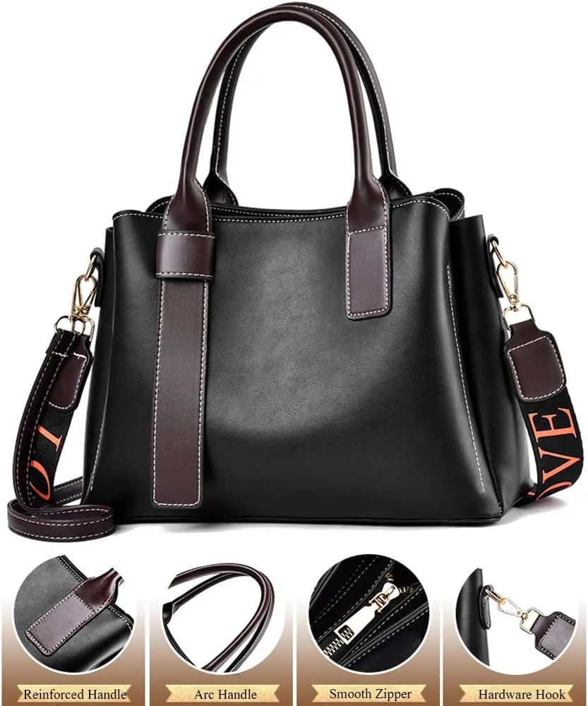 ZiMing Women Handbags Satchel Bags Vegan Leather Shoulder Bag Top Handle Tote Bag Stylish Zipper Purse for Minimalist Ladies