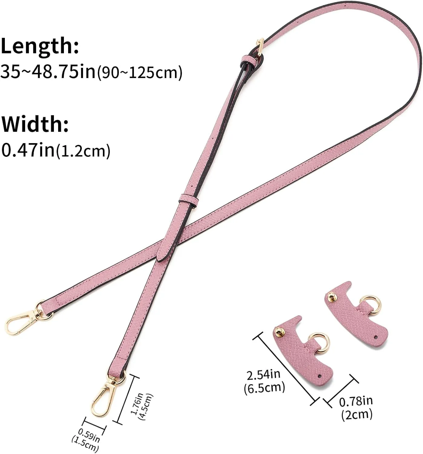 ZOOEASS Leather Purse Strap Replacement Bag Straps for Longchamp Handbags Women Leather Crossbody Shoulder Strap Adjustable