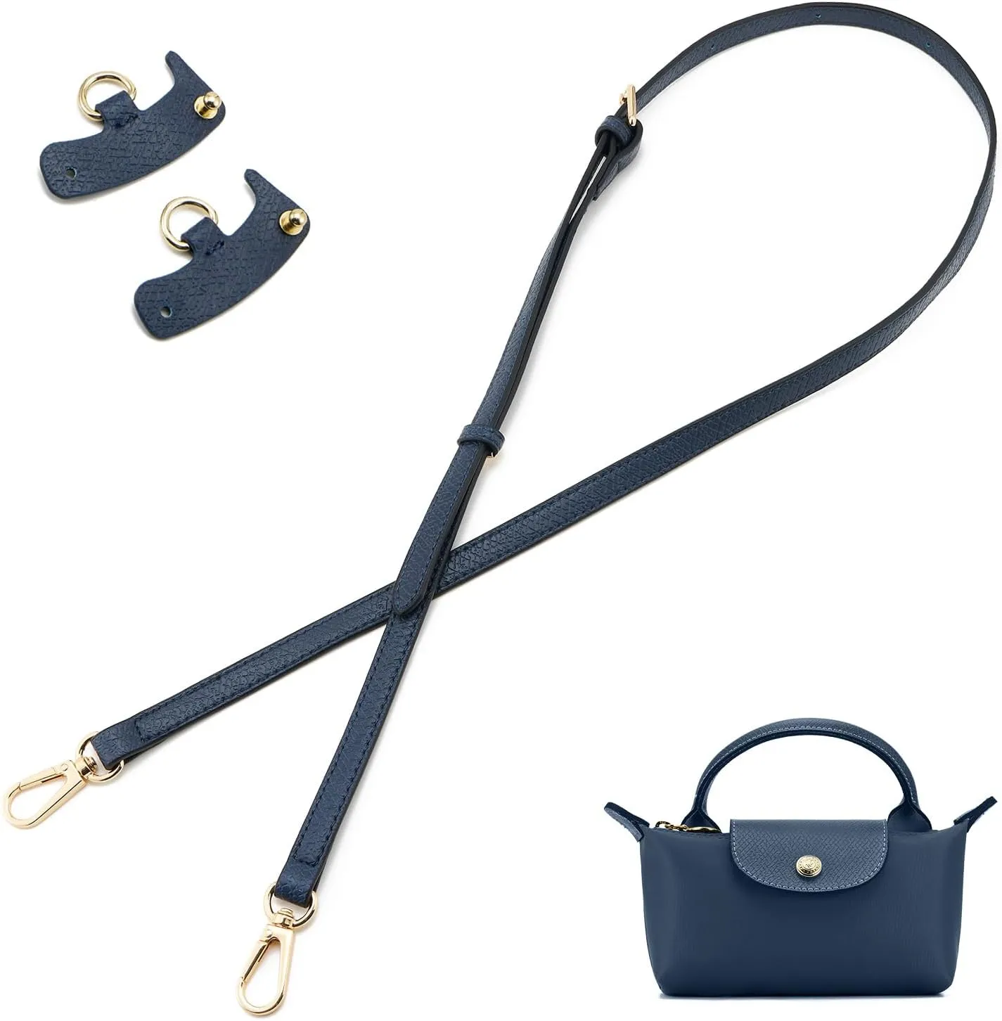 ZOOEASS Leather Purse Strap Replacement Bag Straps for Longchamp Handbags Women Leather Crossbody Shoulder Strap Adjustable