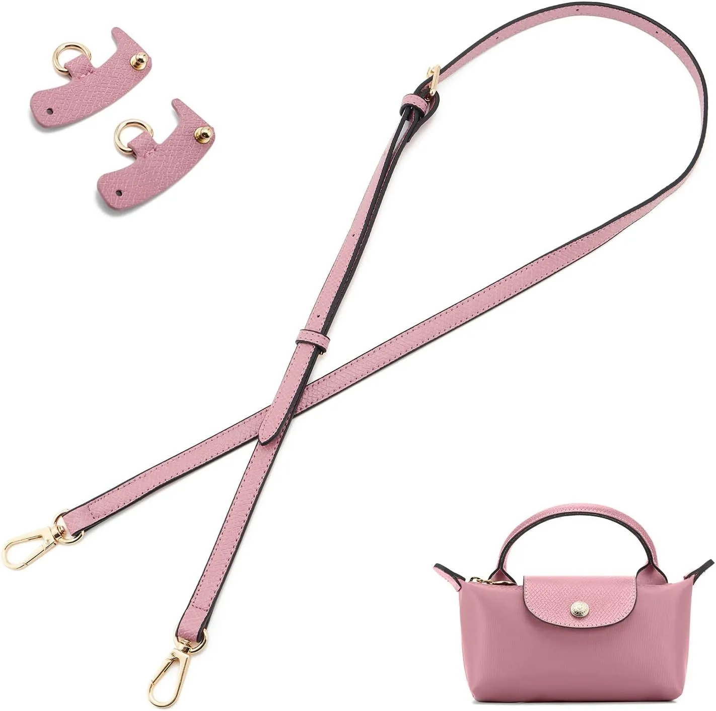 ZOOEASS Leather Purse Strap Replacement Bag Straps for Longchamp Handbags Women Leather Crossbody Shoulder Strap Adjustable