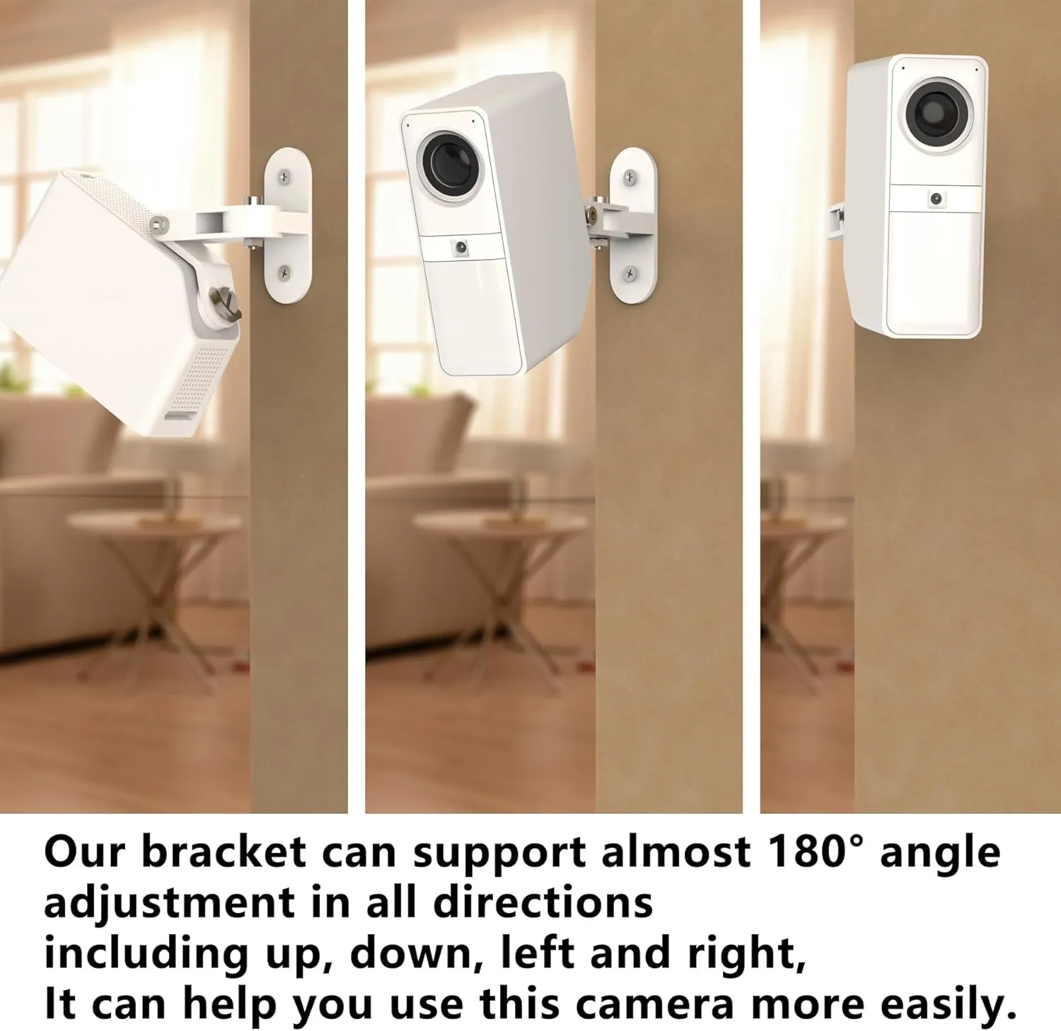 Zwolf Metal Wall Mount Compatible with SimpliSafe Smart Alarm Wireless Indoor Security Camera, 360 Degree Adjustable Upright from The Ceiling or Wall for SimpliSafe Indoor Camera