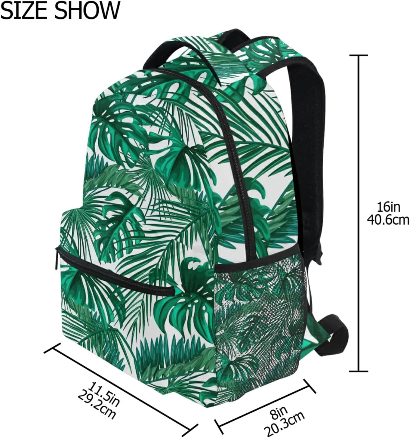 ZZKKO Palm Leave Computer Backpacks Book Bag Travel Hiking Camping Daypack